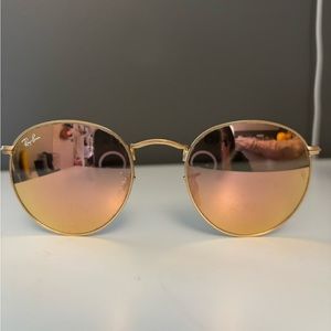 Rayban Pink Mirror Round Sunglasses
